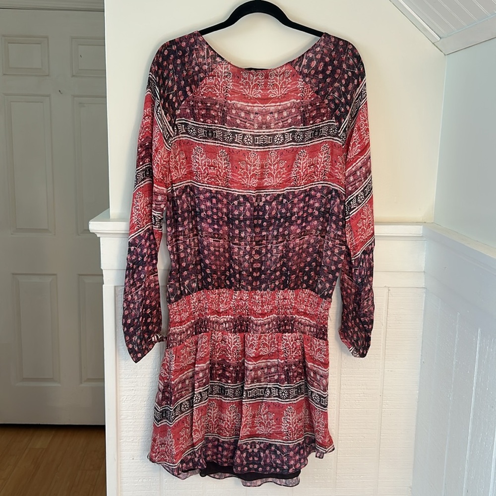 Rory Beca Boho Pattern Silk Blend Long Sleeve Dress Women’s Medium - Picture 5 of 10